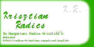 krisztian radics business card